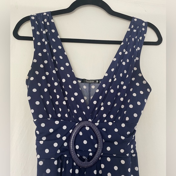 Blue and white polka dot dress - Picture 4 of 4
